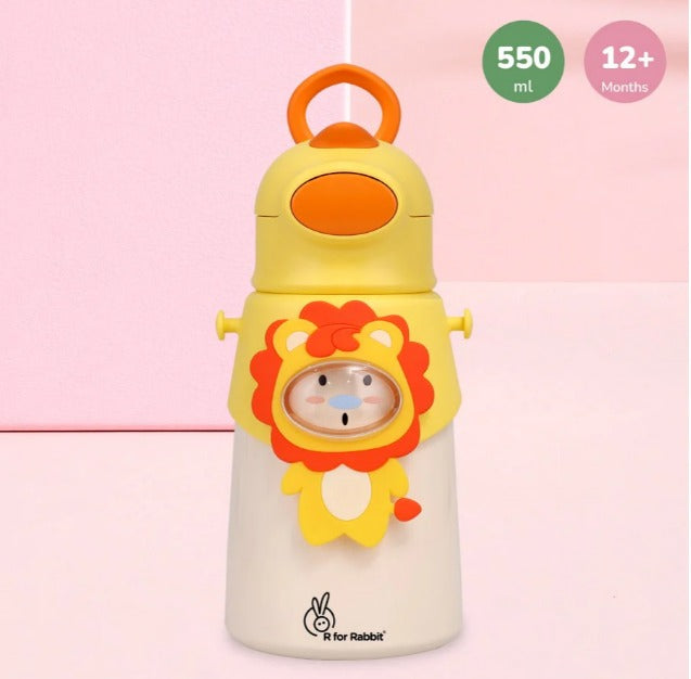 R For Rabbit - Steebo Zoobie Sippy Water Bottle - Yellow Lion