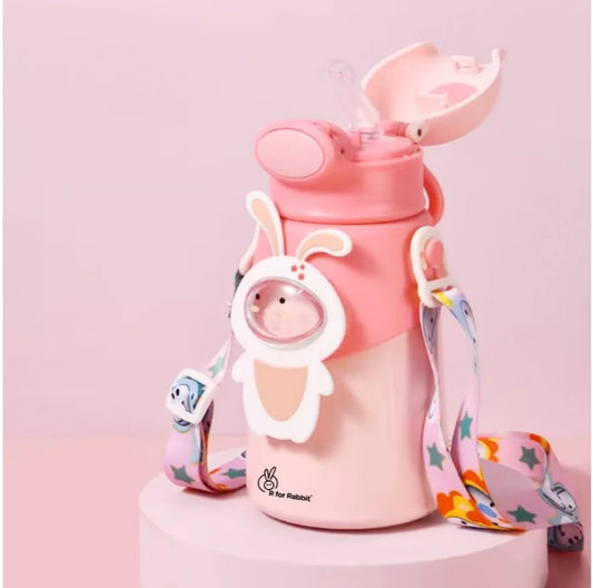 R For Rabbit - Steebo Zoobie Sippy Water Bottle -Pink Bunny
