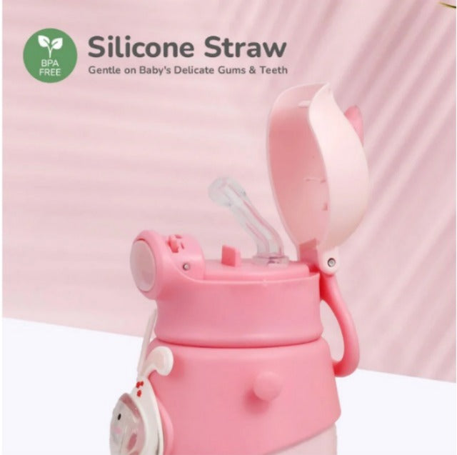 R For Rabbit - Steebo Zoobie Sippy Water Bottle -Pink Bunny