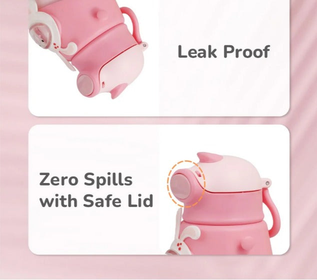 R For Rabbit - Steebo Zoobie Sippy Water Bottle -Pink Bunny