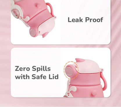 R For Rabbit - Steebo Zoobie Sippy Water Bottle -Pink Bunny