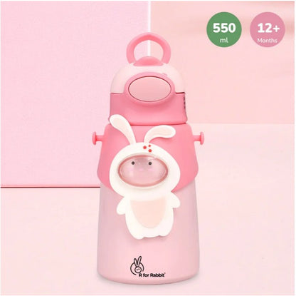 R For Rabbit - Steebo Zoobie Sippy Water Bottle -Pink Bunny