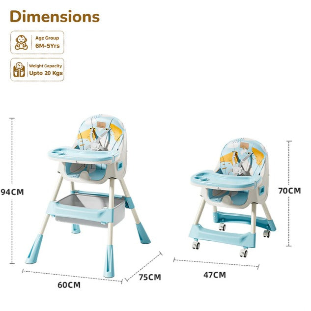 R for Rabbit - Sugar Doodle  Plus - High Chair - Lake Blue