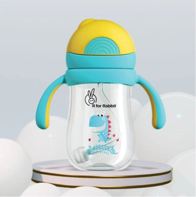 R For Rabbit - Tritan Dino Straw Sipper  - Yellow Blue