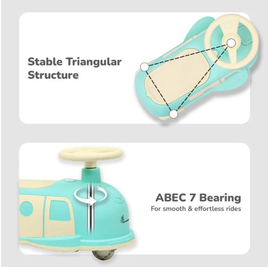R for Rabbit -Iya Iya Caravan - Swing car - Green Beige