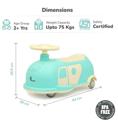 R for Rabbit -Iya Iya Caravan - Swing car - Green Beige
