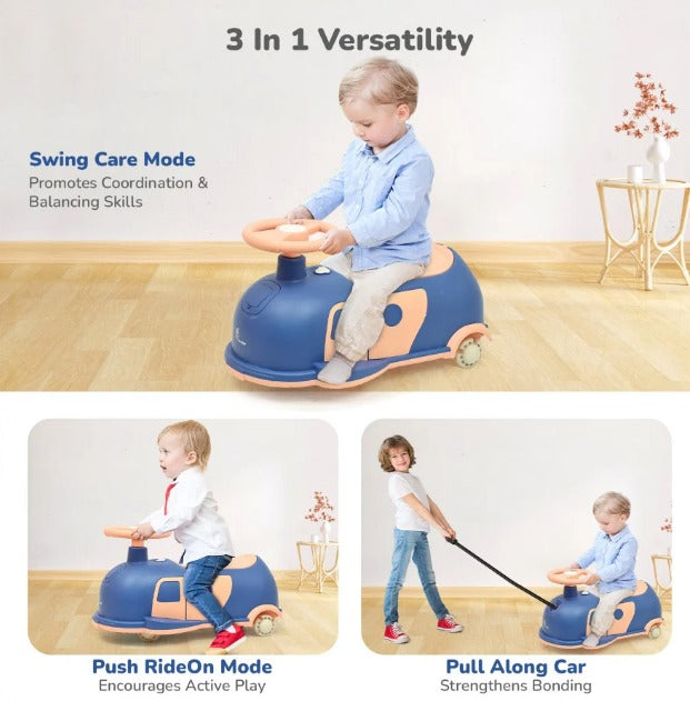 R for Rabbit -Iya Iya Caravan - Swing car- Blue Peach