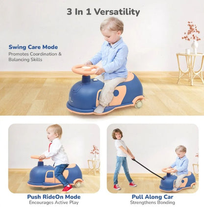 R for Rabbit -Iya Iya Caravan - Swing car- Blue Peach