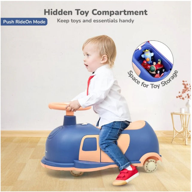 R for Rabbit -Iya Iya Caravan - Swing car- Blue Peach