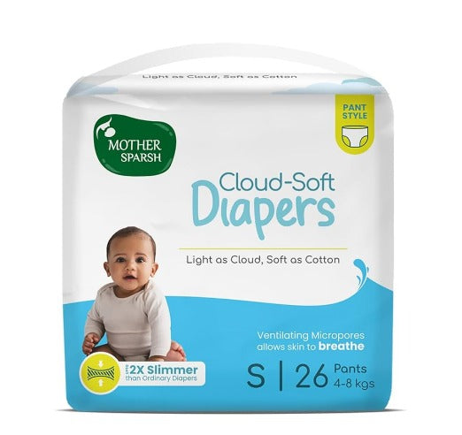 Mother Sparsh Cloud Soft Single Use Diaper- (S) Pack Of 26
