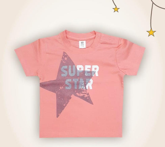 ToffyHouse Half Sleeves T-Shirt Star Print - orange