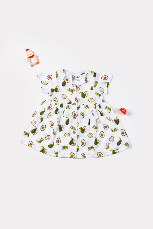 Muslin Frock Avacado
