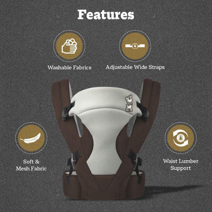 R for Rabbit - New Cuddle Snuggle - Baby Carrier - Brown Grey